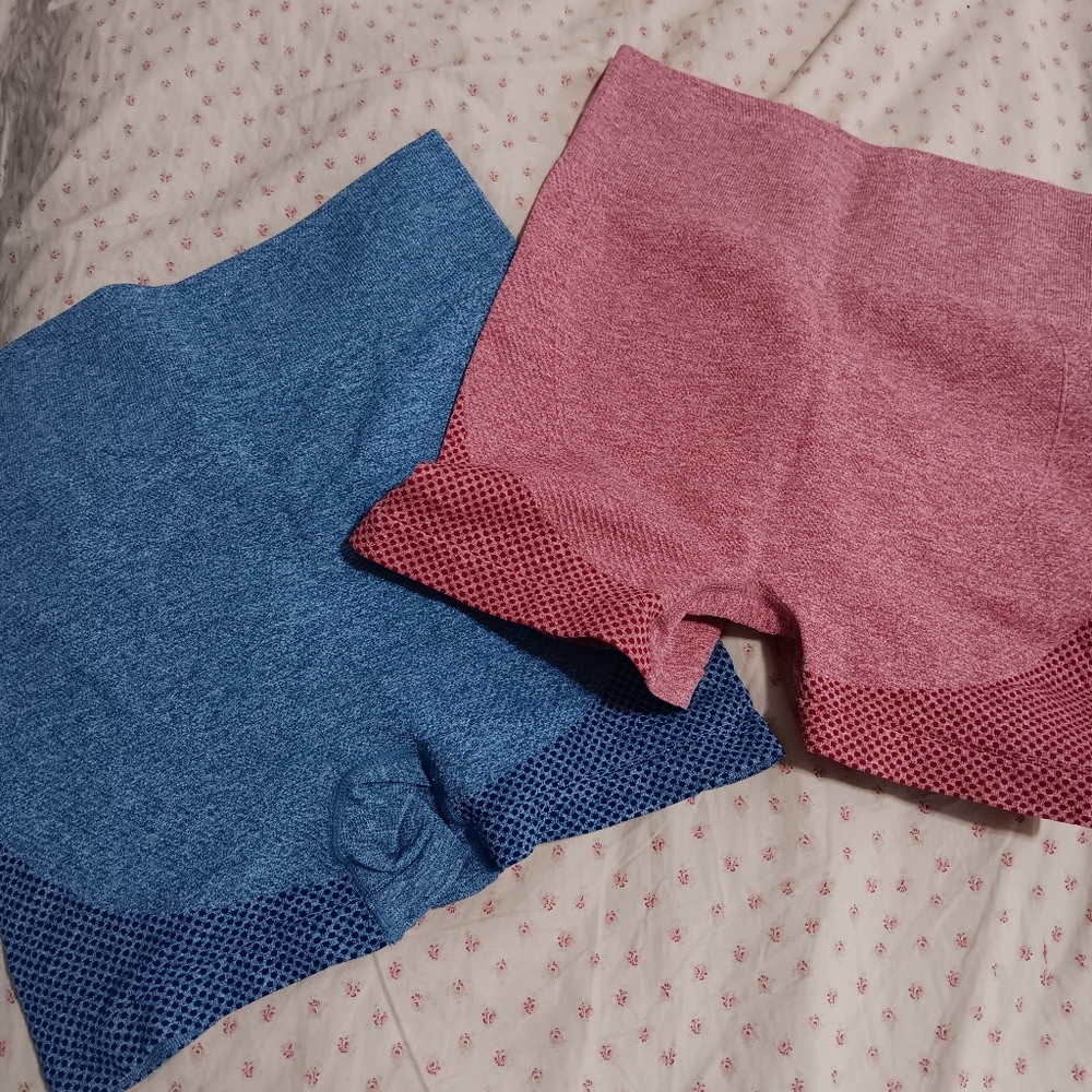 *SOLD*Blue and Red Athletic Bike Shorts Size Small